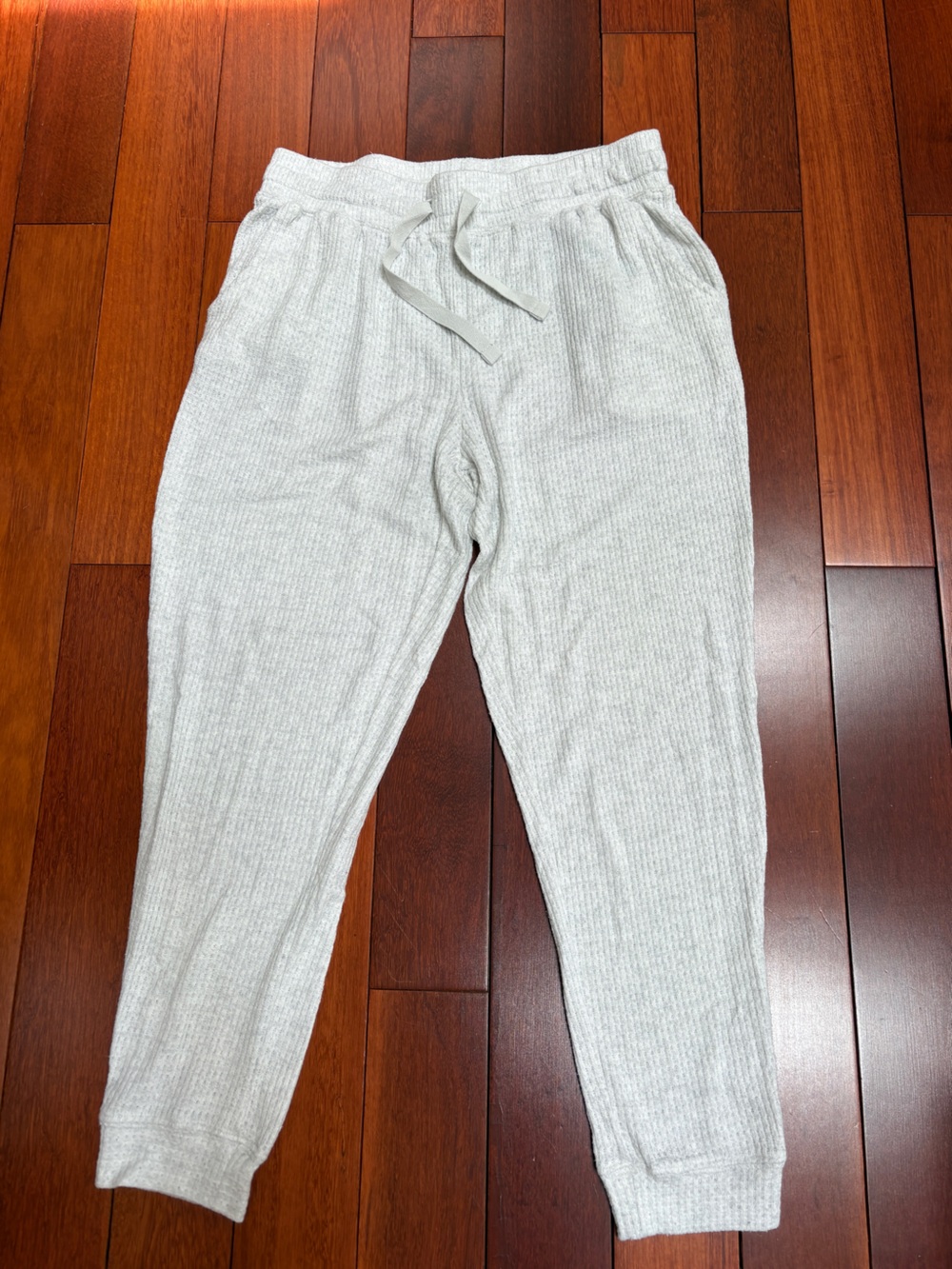 Joe Fresh Light Gray Waffle Knit Joggers ladies medium